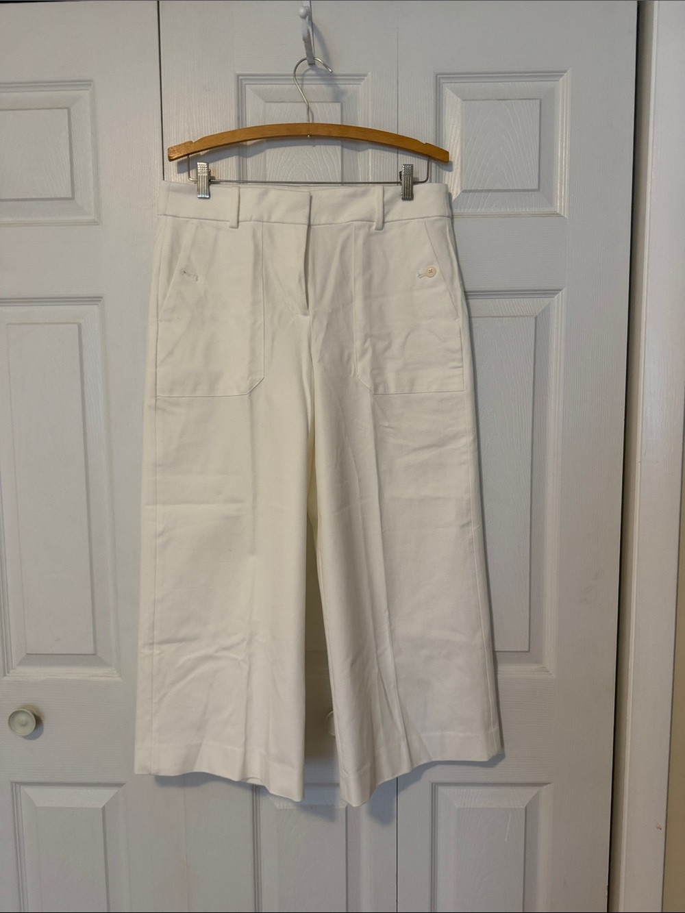 J. Crew Women's Cream Cropped Wide-Leg Pants